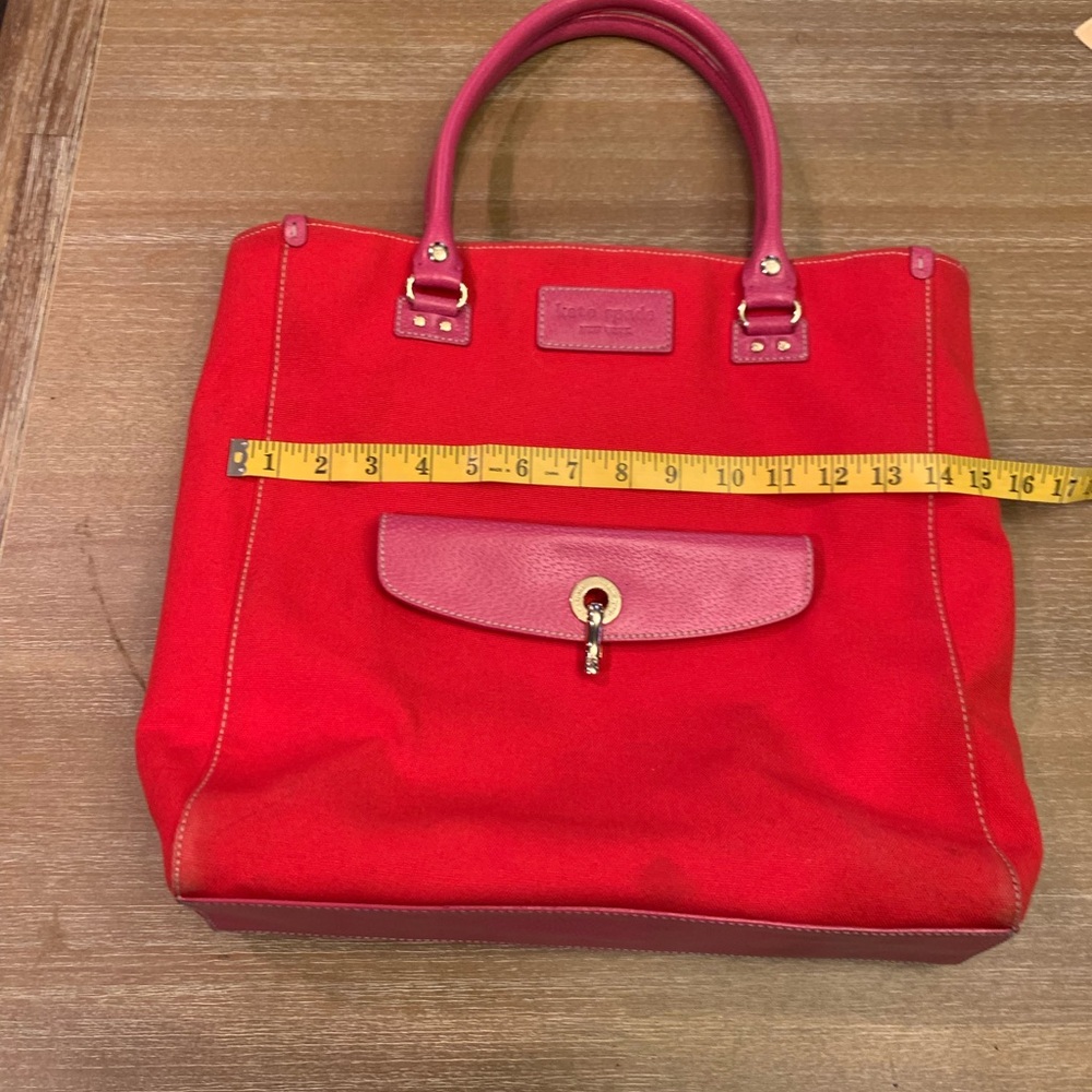 Kate Spade Red and Pink Tote with Structured Design - Picture 3 of 11